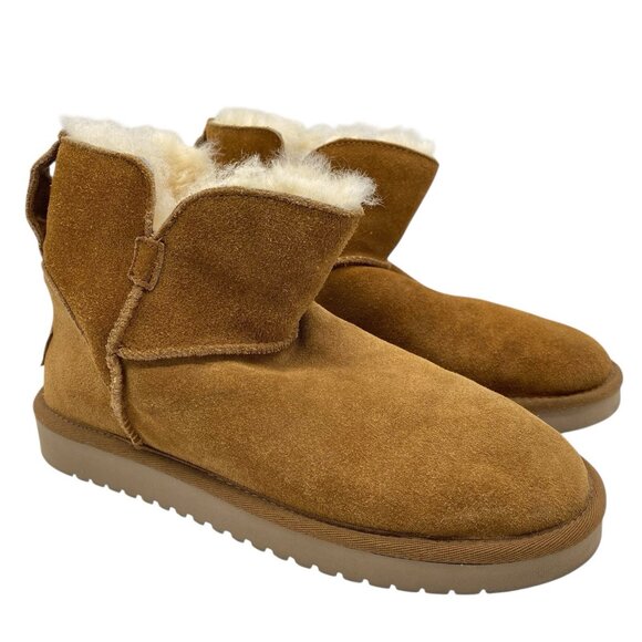 Koolaburra Shoes - Koolaburra UGG Classic Ankle Boots Women 7 Brown Suede Shearling Lined 1015209